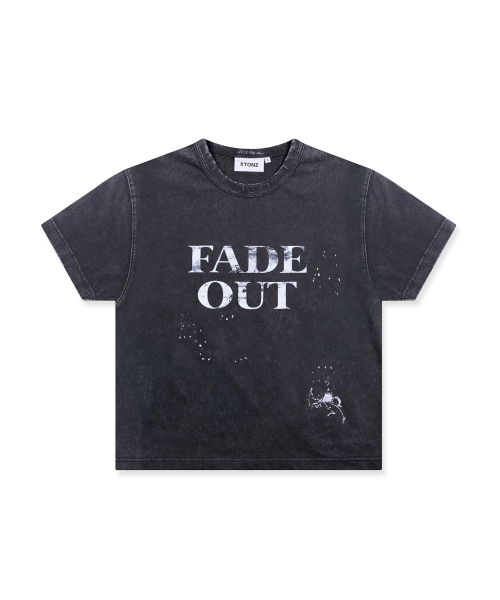 XF009 페이드 페인팅 워싱 티셔츠 (BLACK)