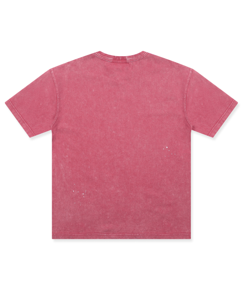 XF009 페이드 페인팅 워싱 티셔츠 (RED)
