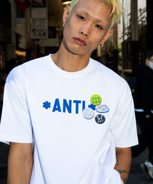 XF010 안티 핀 뱃지 티셔츠 (WHITE)