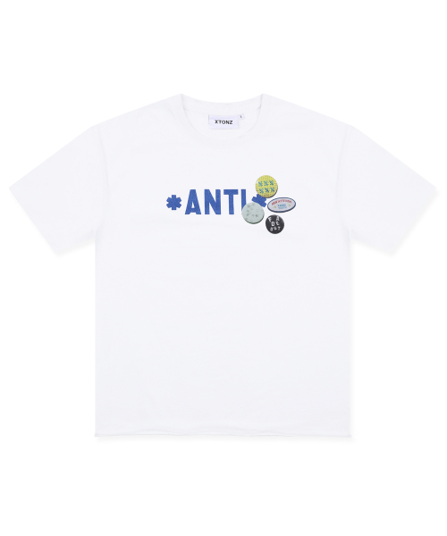 XF010 안티 핀 뱃지 티셔츠 (WHITE)