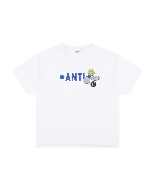 XF010 안티 핀 뱃지 티셔츠 (WHITE)