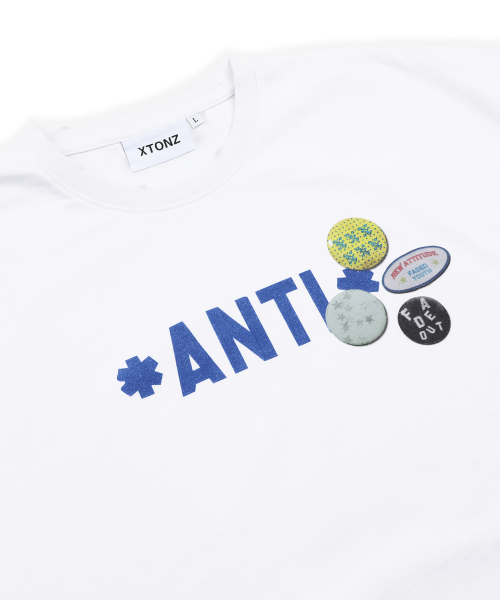 XF010 안티 핀 뱃지 티셔츠 (WHITE)