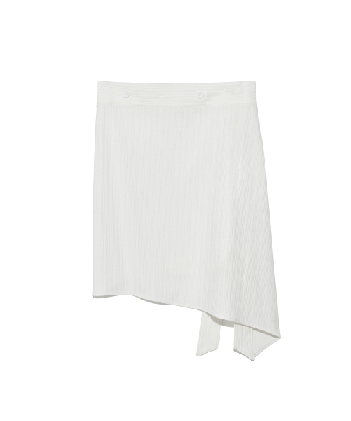 (w) TCM button layered skirt (ivory)