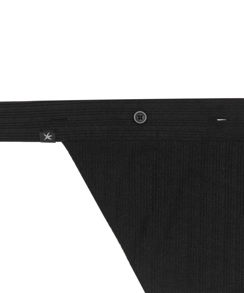 (w) TCM button layered skirt (black)