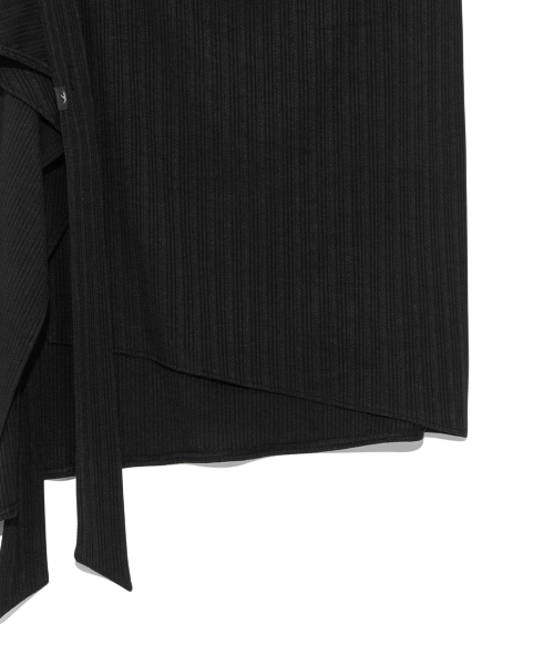 (w) TCM button layered skirt (black)