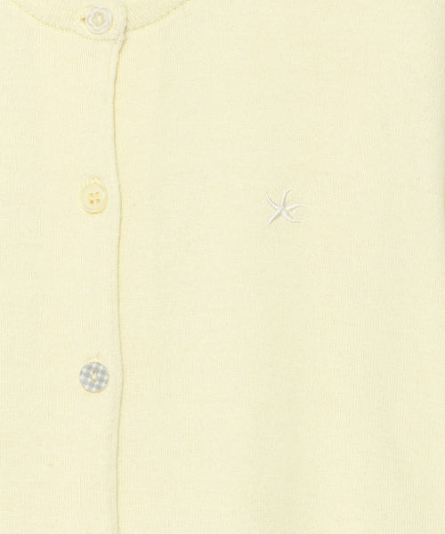 TCM button half knit cardigan (lemon)