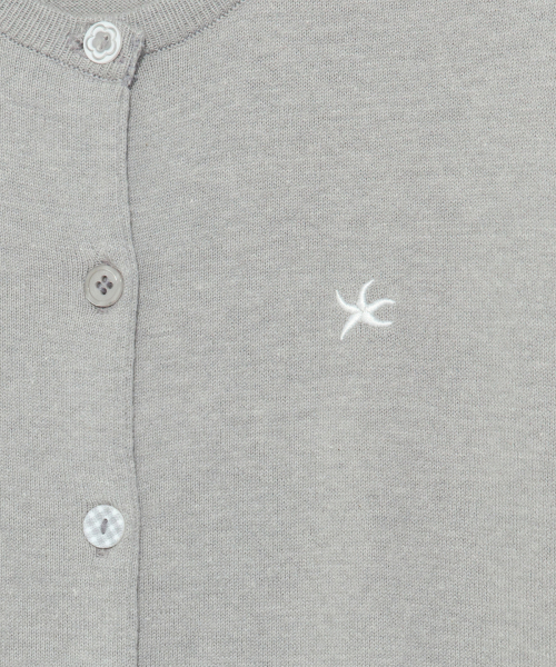 TCM button half knit cardigan (grey)