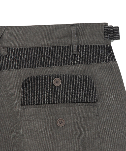 TCM pin stripe stitch half pants (charcoal)