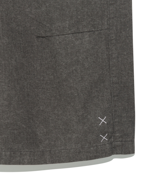 TCM pin stripe stitch half pants (charcoal)