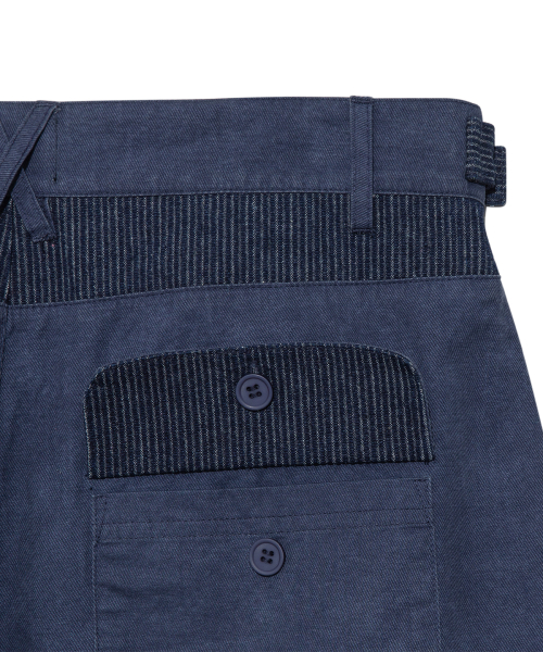 TCM pin stripe stitch half pants (blue)