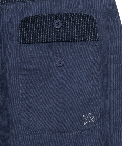 TCM pin stripe stitch half pants (blue)