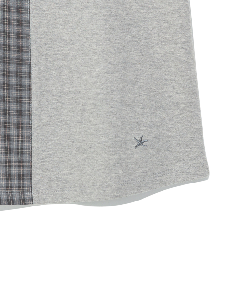 TCM check half curved T (melange grey)
