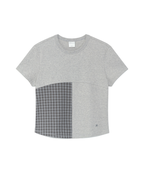TCM check half curved T (melange grey)