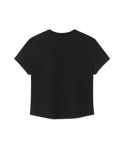 TCM check half curved T (black)