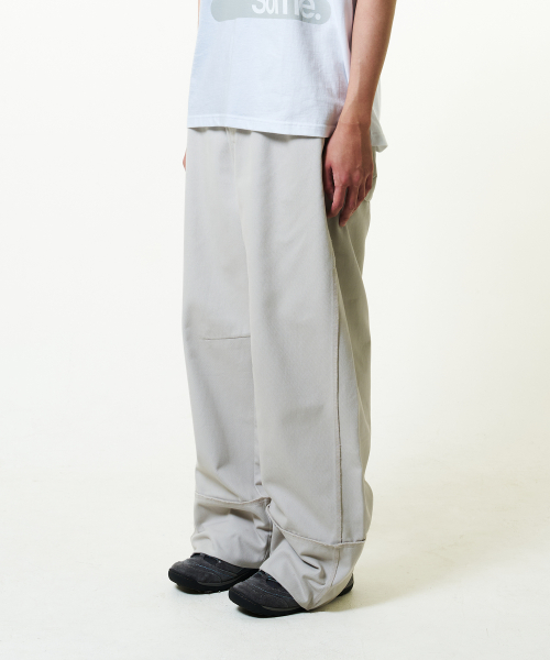 TCM cut out offset pocket pants (beige)