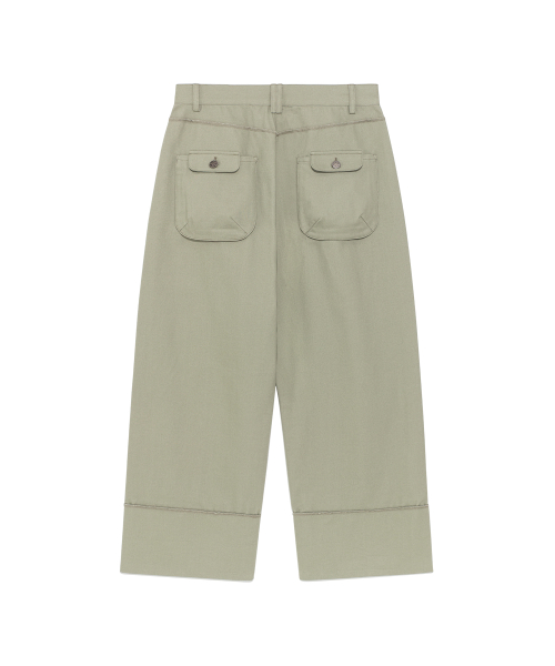 TCM cut out offset pocket pants (green)
