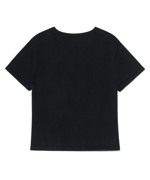 TCM draped half knit cardigan (black)