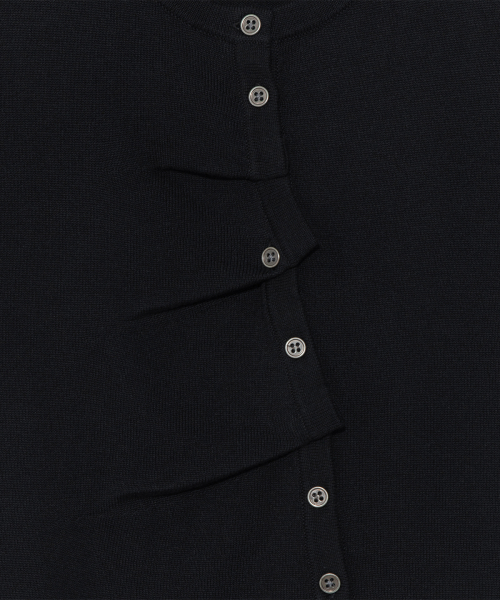 TCM draped half knit cardigan (black)