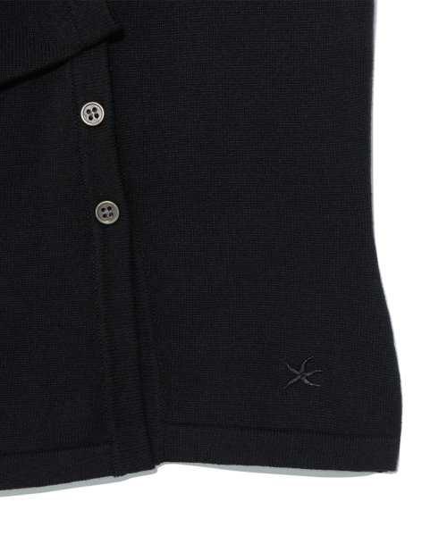TCM draped half knit cardigan (black)