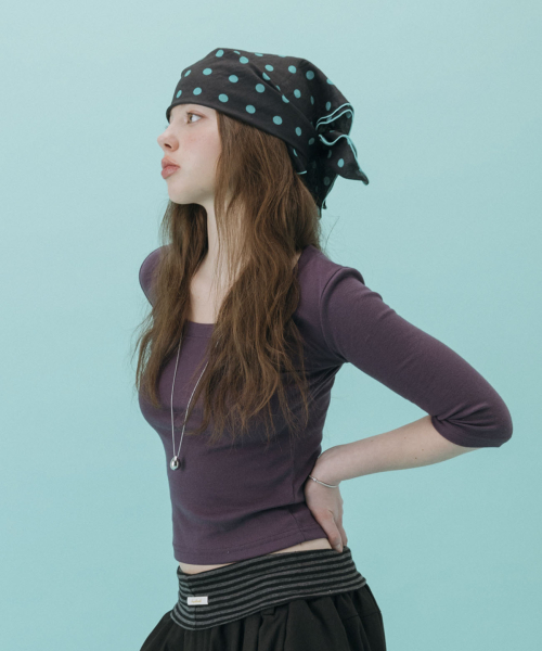 POPPING MINT POLKA DOTS SCARF_BLACK