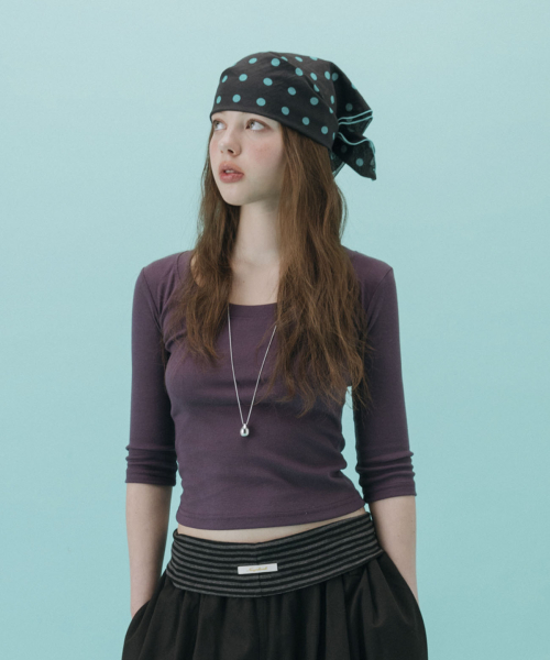 POPPING MINT POLKA DOTS SCARF_BLACK