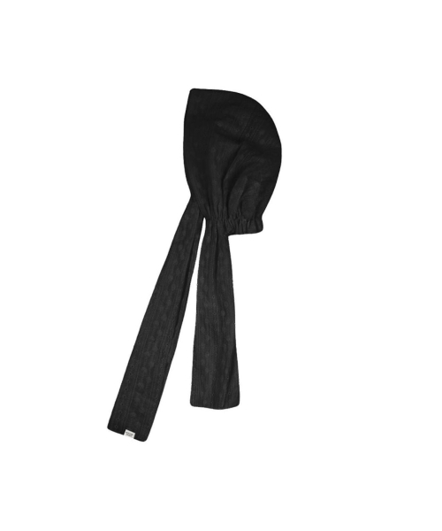 PUNCHING LACE HEAD SCARF HAT_BLACK