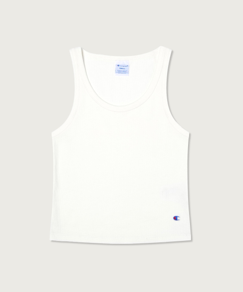 여성 C로고 베이직 슬리브리스 White