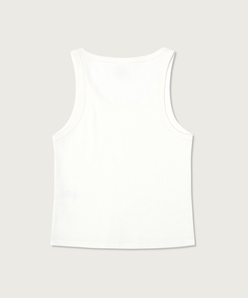 여성 C로고 베이직 슬리브리스 White