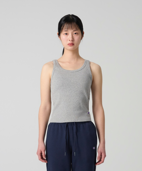 여성 C로고 베이직 슬리브리스 Grey