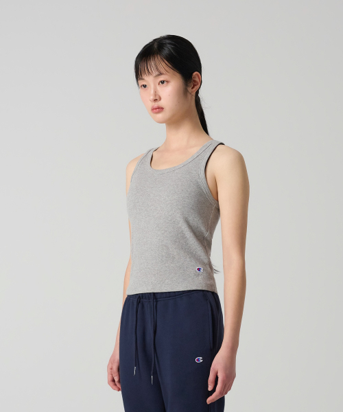 여성 C로고 베이직 슬리브리스 Grey