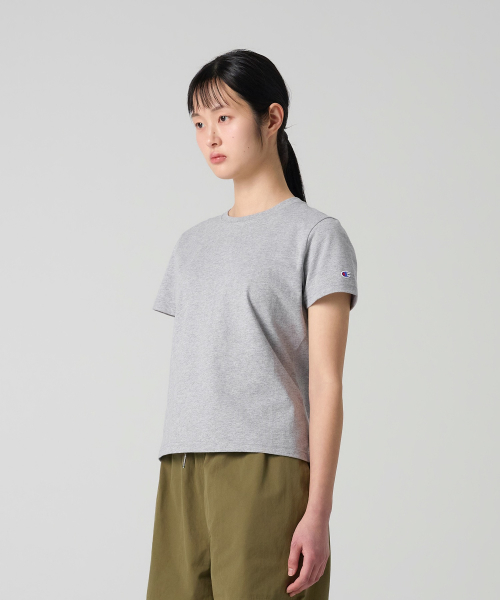 여성 C로고 슬림핏 티셔츠 Grey