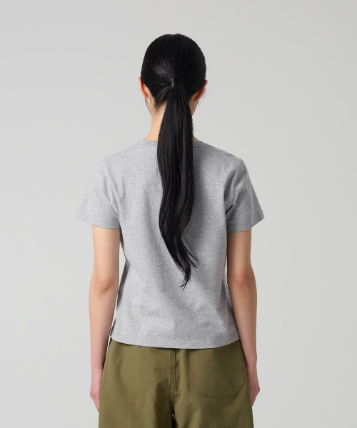 여성 C로고 슬림핏 티셔츠 Grey