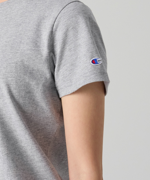 여성 C로고 슬림핏 티셔츠 Grey