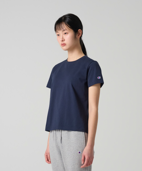 여성 C로고 슬림핏 티셔츠 Navy