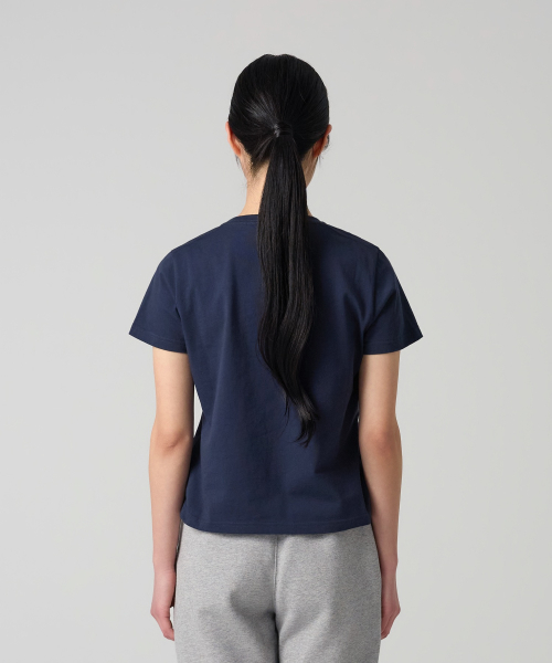 여성 C로고 슬림핏 티셔츠 Navy