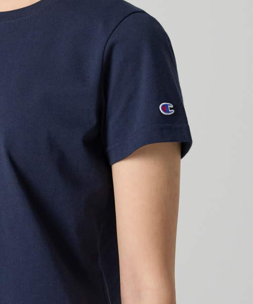 여성 C로고 슬림핏 티셔츠 Navy