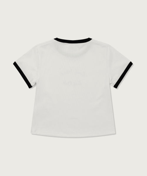 여성 코니아일랜드 크롭 링거 티셔츠 White