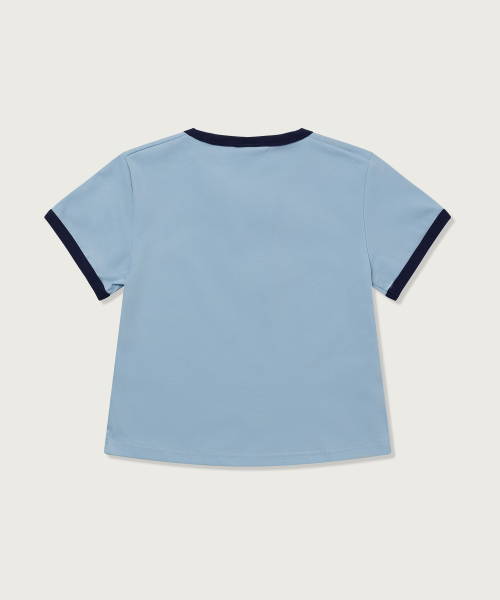 여성 코니아일랜드 크롭 링거 티셔츠 Light Blue