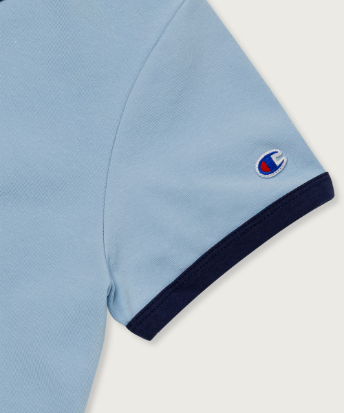 여성 코니아일랜드 크롭 링거 티셔츠 Light Blue