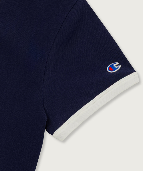 여성 코니아일랜드 크롭 링거 티셔츠 Navy