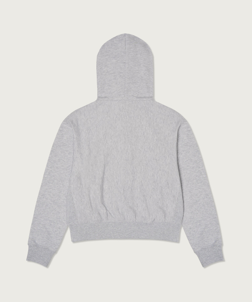 여성 리버스위브 빅 로고 크롭 후드 집업 Light Grey