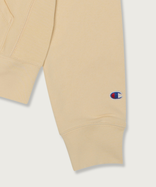 여성 리버스위브 빅 로고 크롭 후드 집업 Beige