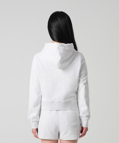 여성 NYC 크롭 후드 집업 Light Grey