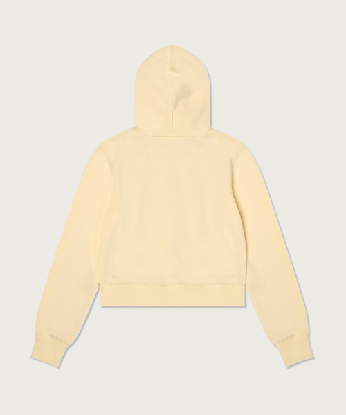여성 NYC 크롭 후드 집업 Cream