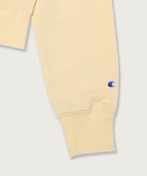 여성 NYC 크롭 후드 집업 Cream