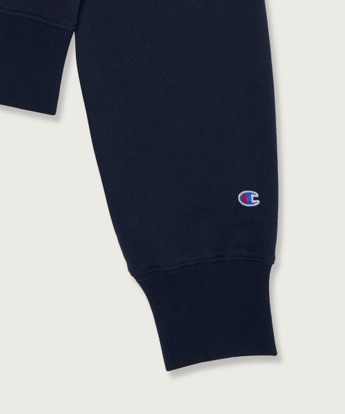 여성 NYC 크롭 후드 집업 Navy