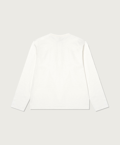 헤리티지 루즈핏 헨리넥 롱슬리브 티셔츠 White