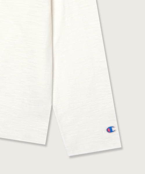 헤리티지 루즈핏 헨리넥 롱슬리브 티셔츠 White