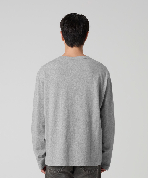 헤리티지 루즈핏 헨리넥 롱슬리브 티셔츠 Grey