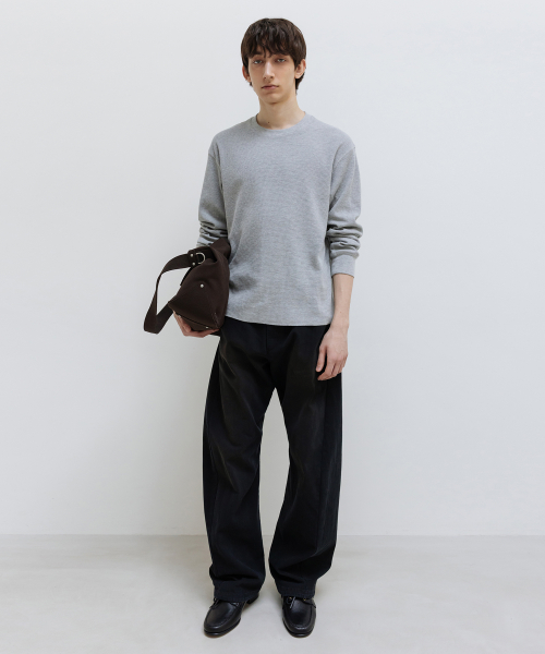 Waffle Crewneck Long Sleeve MELANGE GREY
